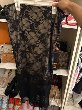 Black Lace Sheer skirt - Elegant Women's Dress